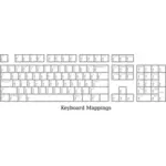 Vector image of full PC keyboard template for defining key mappings