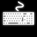 Gambar huruf komputer keyboard ikon vektor