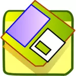 Ilustración de vector de icono disquete tonos verdes