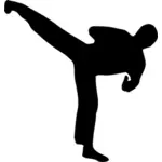 Kick boxer silhouette vector clipart