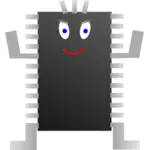 Datamaskin prosessor karakter vektor image