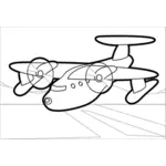 Outline vector drawing of propeller airplane