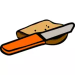 Pedazo de pan y cuchillo