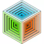 Engraved colorful cube