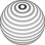 Romboidformade linjer spiral sfär vektorgrafik