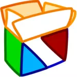 Vector illustraties voor multi gekleurde open pakket
