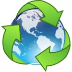 Vektorové kreslení krystal země recyklace symbolu