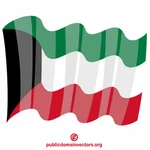 Mengibarkan bendera Kuwait