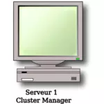 Server dengan gambar vektor layar