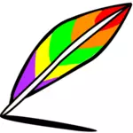 Tekening van regenboog gekleurde veer