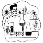 Científico de laboratorio de dibujo