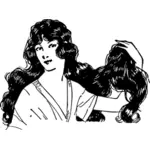Wanita dengan rambut yang sangat panjang