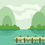 Muelle en un lago