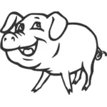 Smiling pig vector drawing