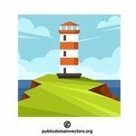 Sahildeki deniz feneri kulesi