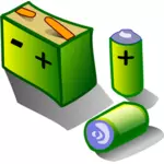 Illustratie van batterijen en accu