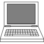 Line art vector image of laptop