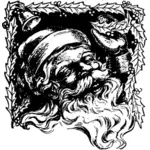 Laughing Santa's head vector drawing