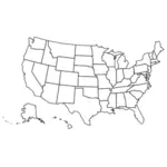 Mapa de contorno dos Estados americanos