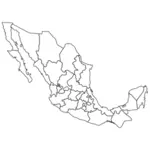 Poliittinen kartta Meksikon vektorigrafiikasta