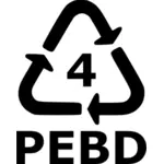 Ilustracja wektor znak recyklingu polietylenu o małej gęstości