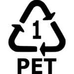 Recycleerbaar polyethyleen tereftalaat teken vector afbeelding