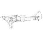Desenho de avião de hélice D 500 de esboço
