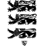 Singa heraldik vektor gambar