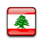 Libanonské vektor vlajka uvnitř tlačítko web