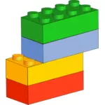 色のプラスチック製のブロックのベクトル描画
