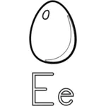 E är för ägg alfabetet lärande guide bild
