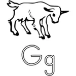 G är för geten alfabetet lärande guide ritning