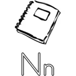 N is for Notebook alphabet learning guide vector graphics