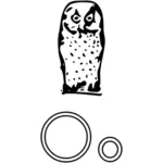 O is for Owl alphabet learning guide clip art