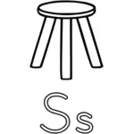 S jest na stołek alfabet nauka grafiki Przewodnik
