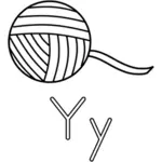Y ist für Garn-Alphabet Lernen Führer Vektorgrafiken