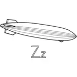 Z é para alfabeto Zeppelin gráficos guia de aprendizagem
