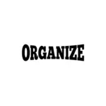 Lettering ''Organize''