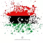Флаг Ливии в краска инсульта