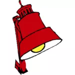 Ilustração em vetor de lâmpada de mesa vermelho