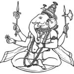 Vector de desen de Ganesha Dumnezeu