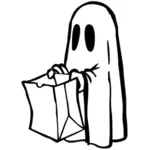 Ghost with a paper bag vector image