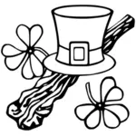 Hat and shillelagh vector image
