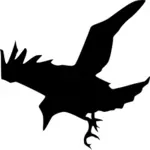 Gambar vektor siluet burung gagak