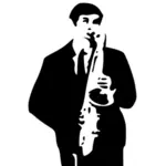 Saxofoon speler vector
