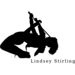 Silhouette vector drawing of Lindsey Stirling