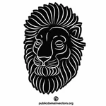 Clip art siluet kepala singa
