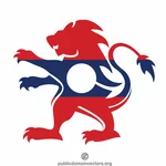 Лаос флага геральдический лев