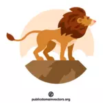 Löwe auf dem Gipfel des Berges