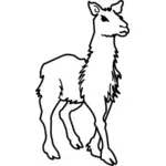 Line art vector clip art of llama
